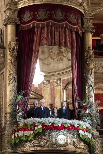 Il Presidente della Repubblica Sergio Mattarella  al teatro dell’Opera in occasione del concerto per il 150° anniversario di Roma Capitale