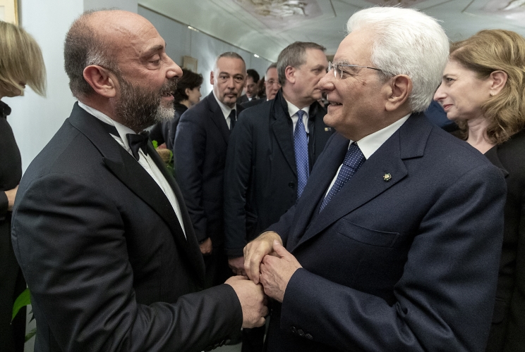 Il Presidente della Repubblica Sergio Mattarella  al teatro dell’Opera in occasione del concerto per il 150° anniversario di Roma Capitale