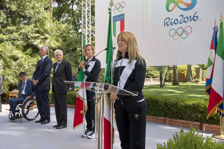 Il Presidente Sergio Mattarella con il Presidente del CONI, Giovanni Malagò, 