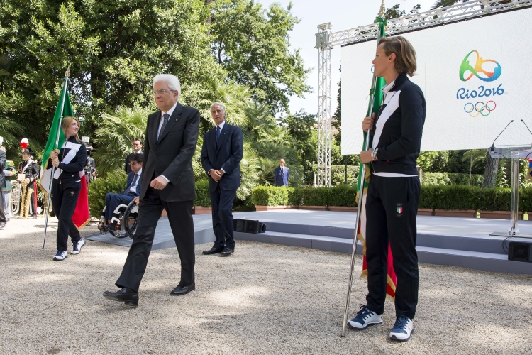 Il Presidente Sergio Mattarella con il Presidente del CONI, Giovanni Malagò