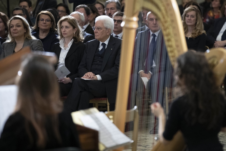 Il Presidente Sergio Mattarella al concerto celebrativo del "Giorno del Ricordo" alla Cappella Paolina del Quirinale
