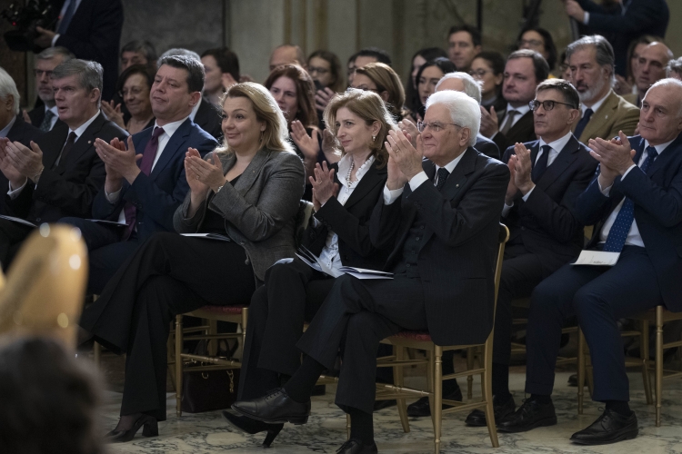 Il Presidente Sergio Mattarella al concerto celebrativo del "Giorno del Ricordo" alla Cappella Paolina del Quirinale
