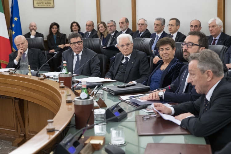 Il Presidente Sergio Mattarella al CSM in occasione della cerimonia per il 40° anniversario dell'uccisione di Vittorio Bachelet