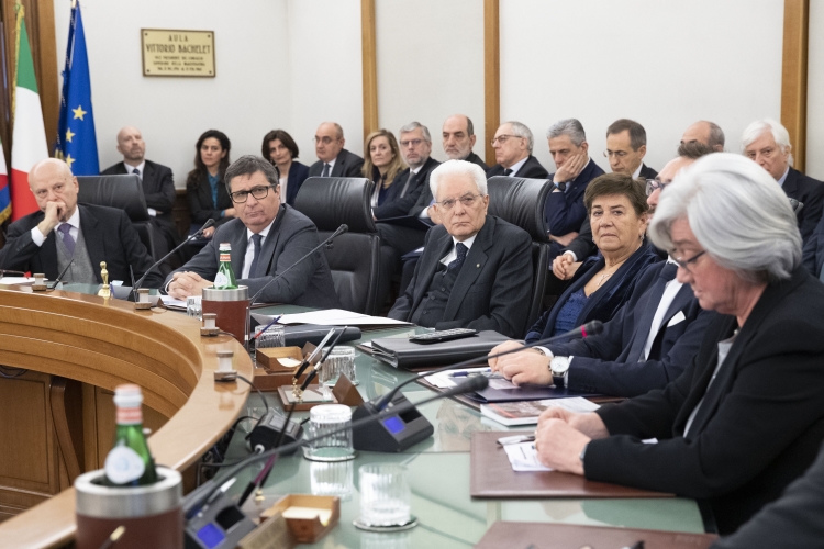 Il Presidente Sergio Mattarella al CSM in occasione della cerimonia per il 40° anniversario dell'uccisione di Vittorio Bachelet