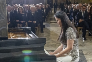 Il Presidente Sergio Mattarella nel corso del concerto straordinario organizzato in occasione delle iniziative dell’anno della cultura e del turismo Italia-Cina 2020, eseguito dalla pianista Ju Jin