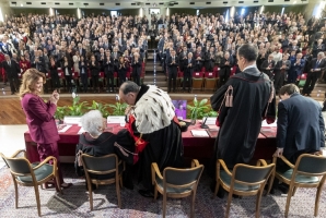 Il Presidente Sergio Mattarella al termine dell’inaugurazione dell’Anno Accademico della Sapienza Università di Roma
