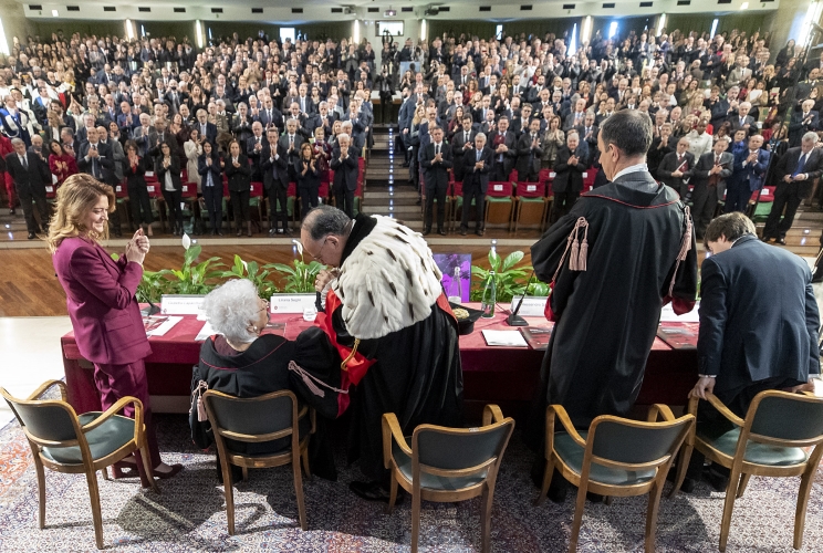 Il Presidente Sergio Mattarella al termine dell’inaugurazione dell’Anno Accademico della Sapienza Università di Roma