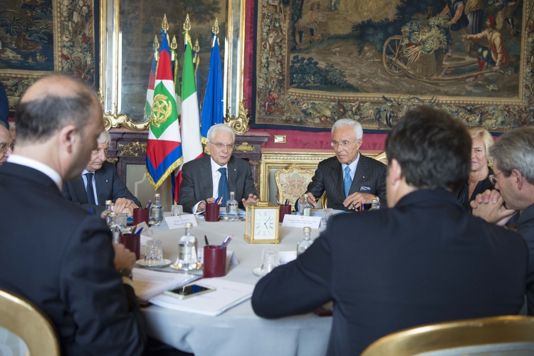 Il Presidente della Repubblica Sergio Mattarella in occasione della riunione del Consiglio Supremo di Difesa