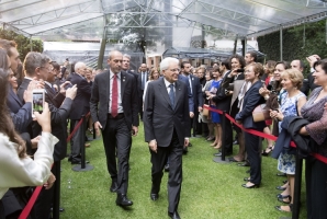 Il Presidente Sergio Mattarella in occasione dell'incontro con la comunità italiana 