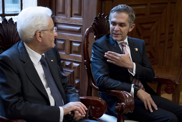 Il Presidente Sergio Mattarella con il Capo del Governo di Città del Messico, Miguel Ángel Mancera Espinosa 