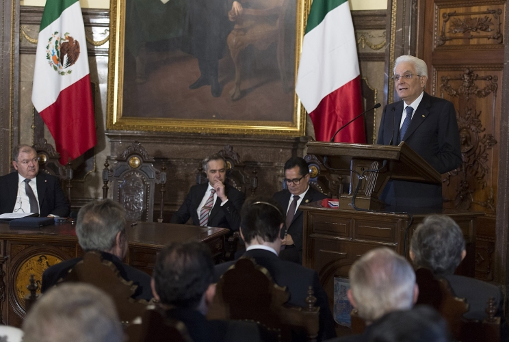 Il Presidente Sergio Mattarella alla cerimonia di consegna delle Chiavi della Città del Messico