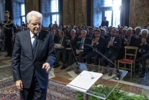 Il Presidente Sergio Mattarella in occasione dell'incontro con i Magistrati ordinari in tirocinio nominati con D.M. 12 febbraio 2019