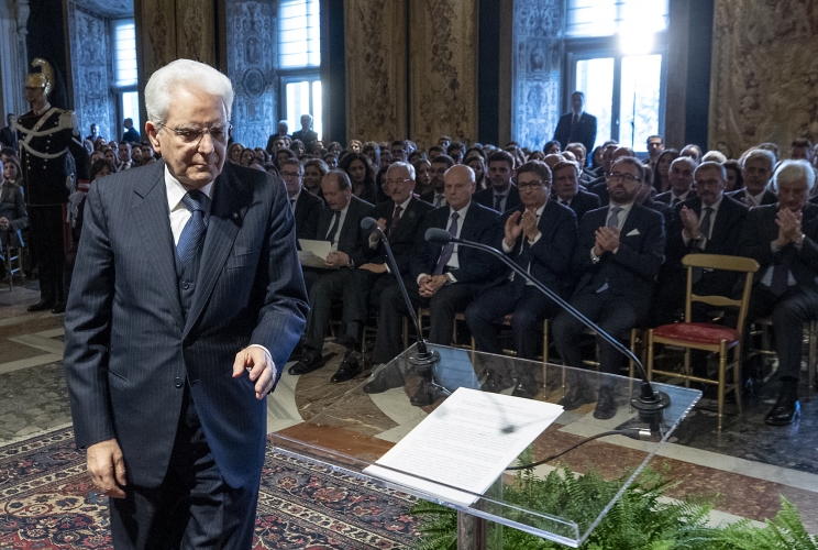 Il Presidente Sergio Mattarella in occasione dell'incontro con i Magistrati ordinari in tirocinio nominati con D.M. 12 febbraio 2019