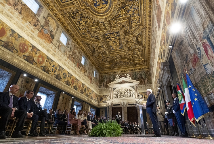 Il Presidente Sergio Mattarella in occasione dell'incontro con i Magistrati ordinari in tirocinio nominati con D.M. 12 febbraio 2019
