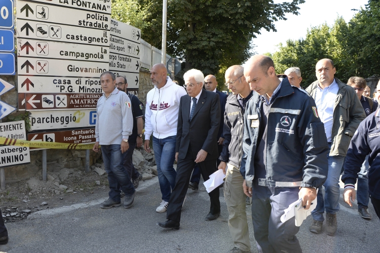 Il Presidente Sergio Mattarella visita Amatrice
