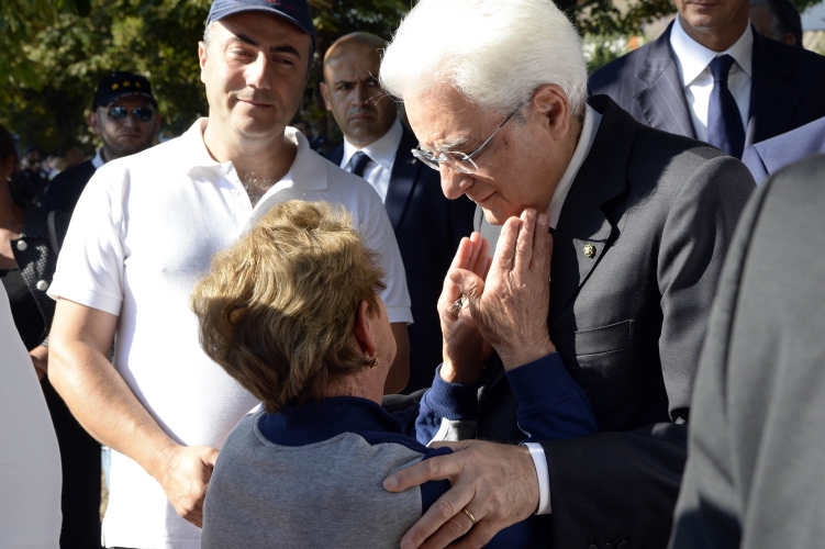 Il Presidente Sergio Mattarella incontra i cittadini di Amatrice