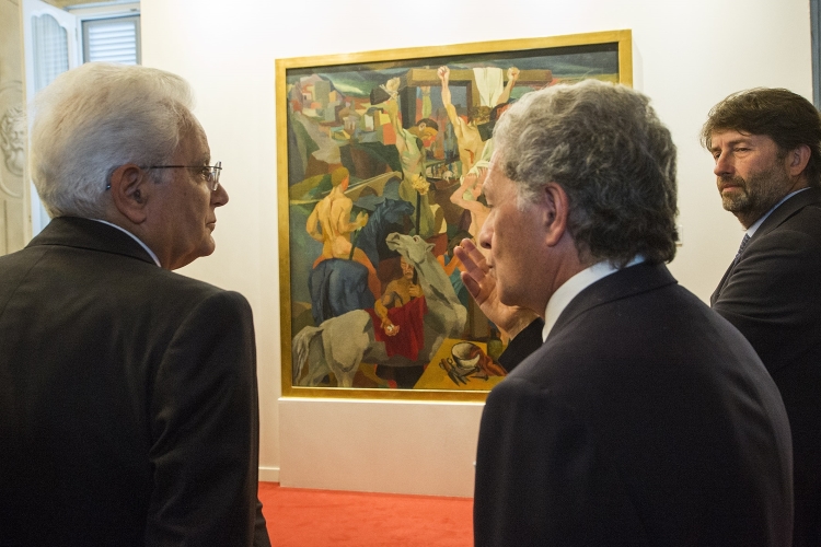 Il Presidente Sergio Mattarella in occasione dell'inaugurazione della mostra “Guttuso.