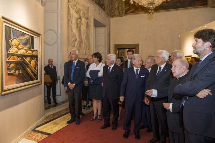 Il Presidente Sergio Mattarella in occasione dell'inaugurazione della mostra “Guttuso. Inquietudine di un realismo”