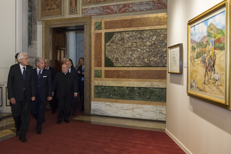 Il Presidente Sergio Mattarella in occasione dell'inaugurazione della mostra “Guttuso. Inquietudine di un realismo”