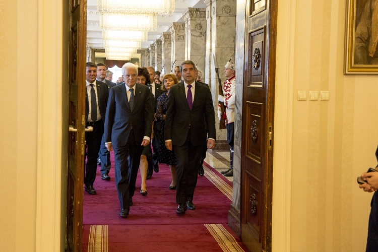 Il Presidente Sergio Mattarella con il Presidente della Repubblica di Bulgaria, Rosen Plevneliev,