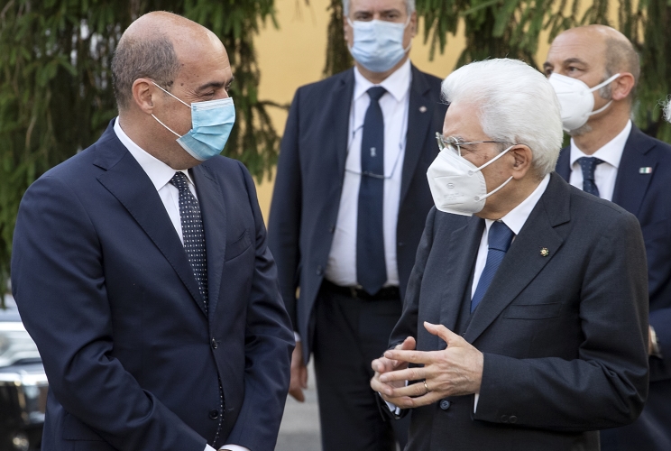 Il Presidente della Repubblica Sergio Mattarella all’Ospedale Spallanzani con il Presidente della Regione Lazio Nicola Zingaretti, in occasione del concerto di celebrazione della Repubblica e di ringraziamento al personale del Servizio sanitario