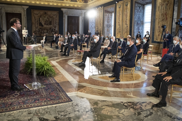 Il Presidente della Repubblica Sergio Mattarella in occasione della cerimonia commemorativa del quarantesimo anniversario dell’uccisione di Nicola Giacumbi, Girolamo Minervini, Guido Galli, Mario Amato e Gaetano Costa e del trentennale dell’omicidio di Rosario Livatino
