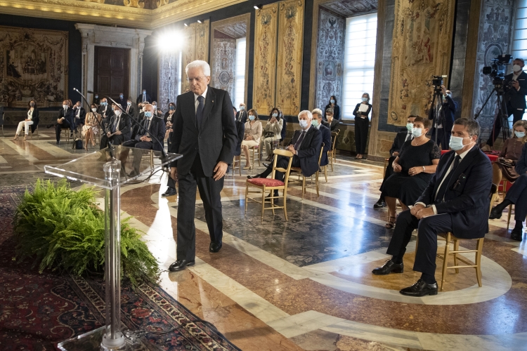 Il Presidente della Repubblica Sergio Mattarella in occasione della cerimonia commemorativa del quarantesimo anniversario dell’uccisione di Nicola Giacumbi, Girolamo Minervini, Guido Galli, Mario Amato e Gaetano Costa e del trentennale dell’omicidio di Rosario Livatino

