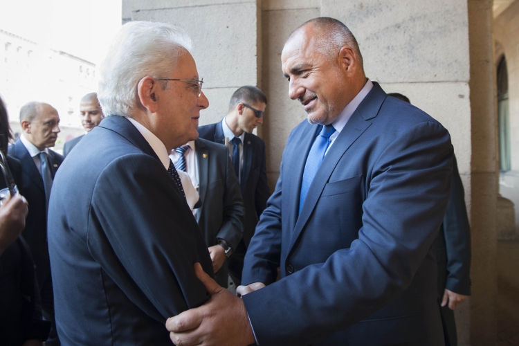 Il Presidente della Repubblica Sergio Mattarella con il Presidente del Consiglio dei Ministri della Bulgaria Boyko Borissov