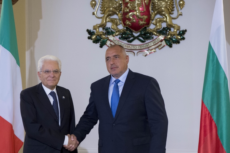 Il Presidente della Repubblica Sergio Mattarella con il Presidente del Consiglio dei Ministri della Bulgaria Boyko Borissov