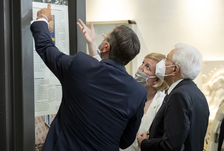 Il Presidente della Repubblica Sergio Mattarella con il Presidente della Repubblica di Slovenia Borut Pahor al Narodni Dom