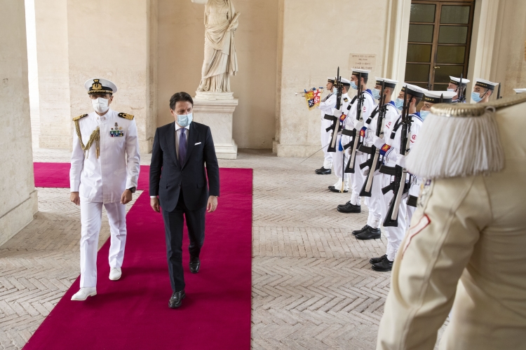 Il Presidente del Consiglio dei Ministri Giuseppe Conte al Quiirinale in occasione del prossimo Consiglio Europeo 
