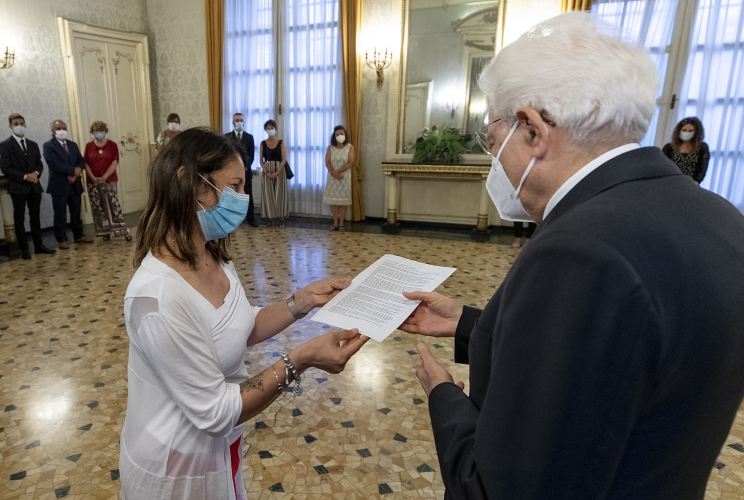  Il Presidente della Repubblica Sergio Mattarella nel corso dell’incontro con i familiari delle vittime del Ponte Morandi