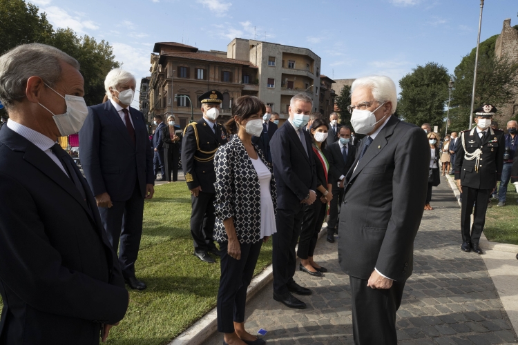 Il Presidente Sergio Mattarella, a Porta San Paolo, in occasione del 77° anniversario della Difesa di Roma