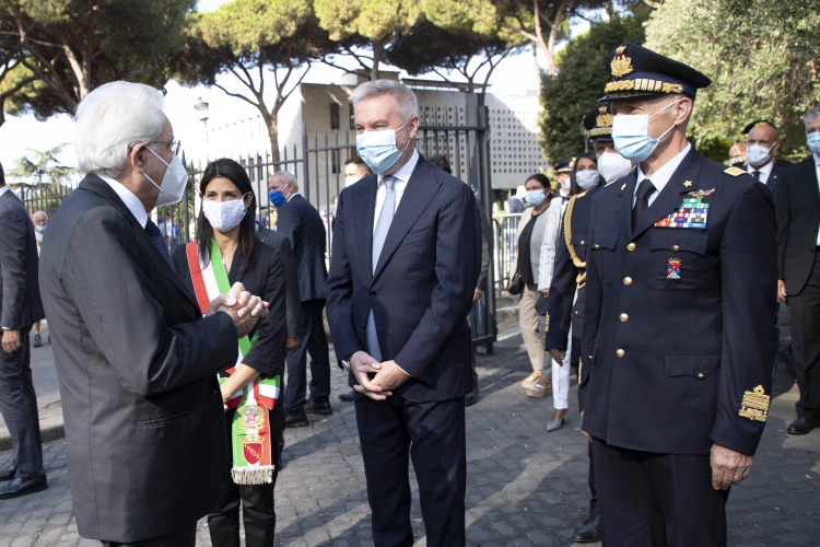 Il Presidente Sergio Mattarella, al Parco della Resistenza, in occasione del 77° anniversario della Difesa di Roma