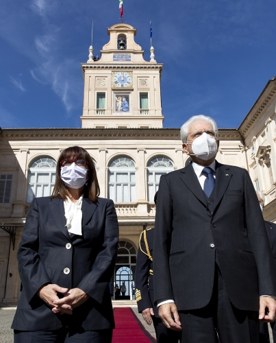 Il Presidente Sergio Mattarella con il Presidente della Repubblica Ellenica, S.E. la Signora Katerina Sakellaropoulou, in visita ufficiale