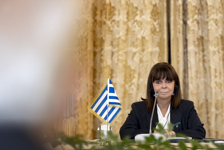Il Presidente Sergio Mattarella nel corso dei colloqui con il Presidente della Repubblica Ellenica, S.E. la Signora Katerina Sakellaropoulou