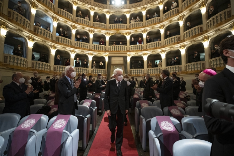 Il Presidente Sergio Mattarella alla cerimonia di inaugurazione dell’Anno Accademico 2020/2021 dell’Università degli Studi di Macerata
