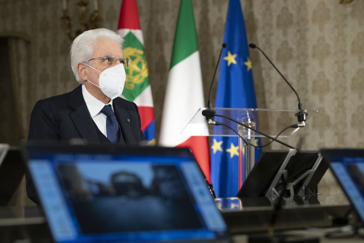 Il Presidente della Repubblica Sergio Mattarella in videoconferenza alla sessione di apertura della XXXVII Assemblea annuale ANCI
