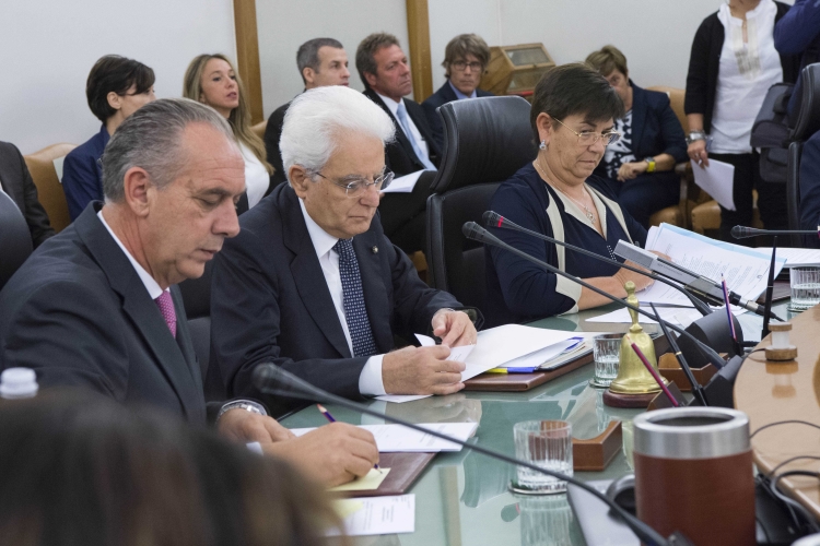 Il Presidente Sergio Mattarella con il Vice Presidente del CSM, Giovanni Legnini