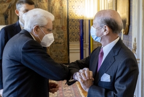 Il Presidente Sergio Mattarella con S.E. il Signor Lewis M. Eisenberg,  Ambasciatore degli Stati Uniti d'America, in visita di congedo