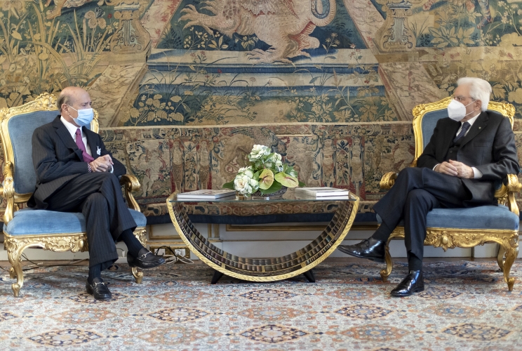 Il Presidente Sergio Mattarella con S.E. il Signor Lewis M. Eisenberg,  Ambasciatore degli Stati Uniti d'America, in visita di congedo
