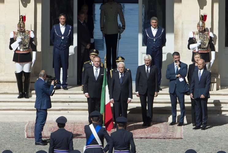 Il Presidente della Repubblica, Sergio Mattarella, accoglie il Presidente della Repubblica Slovacca, Andrej Kiska