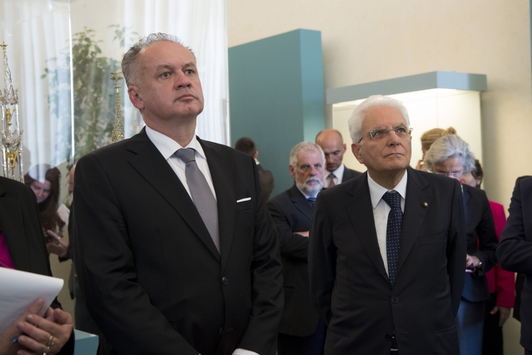 Il Presidente della Repubblica, Sergio Mattarella, e il Presidente della Repubblica Slovacca