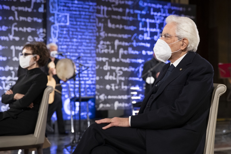 Il Presidente della Repubblica Sergio Mattarella durante la cerimonia di celebrazione del “Dantedì”
