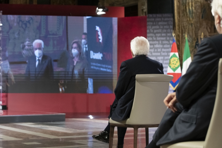 Il Presidente della Repubblica Sergio Mattarella durante la cerimonia di celebrazione del “Dantedì”
