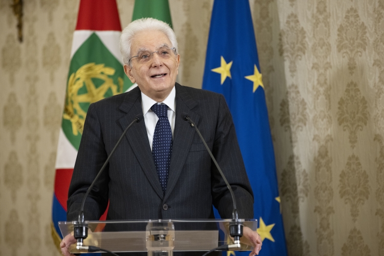 Il Presidente della Repubblica Sergio Mattarella durante la video conferenza, per la cerimonia d’inaugurazione dell’anno accademico dell’Università Cattolica del Sacro Cuore. 
