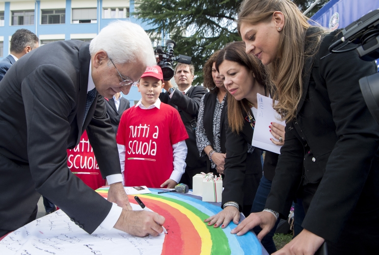 Il Presidente Sergio Mattarella in occasione della cerimonia di apertura dell'anno scolastico 2016-2017