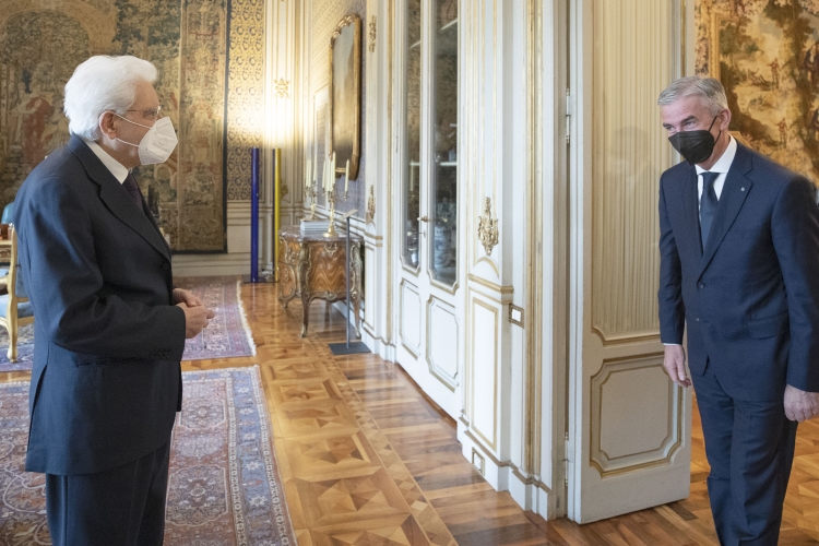 Il Presidente della Repubblica,Sergio Mattarella,con Marco Granelli Presidente di Confartigianato
