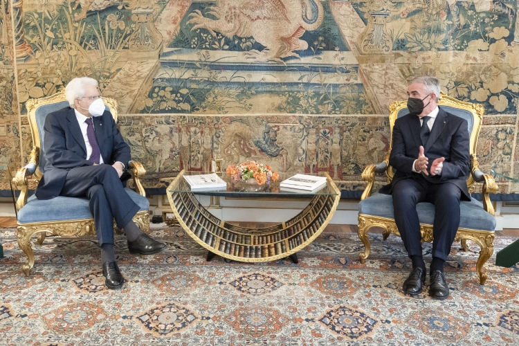 Il Presidente della Repubblica, Sergio Mattarella, con Marco Granelli Presidente di Confartigianato
