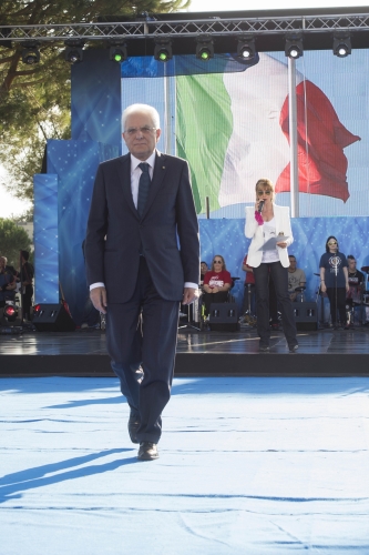 Il Presidente Sergio Mattarella in occasione della festa conclusiva 